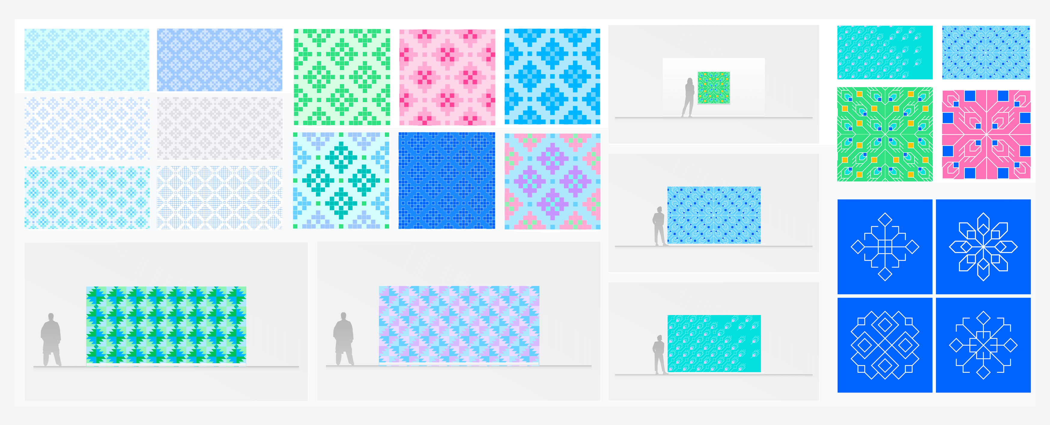 Different geometric patterns